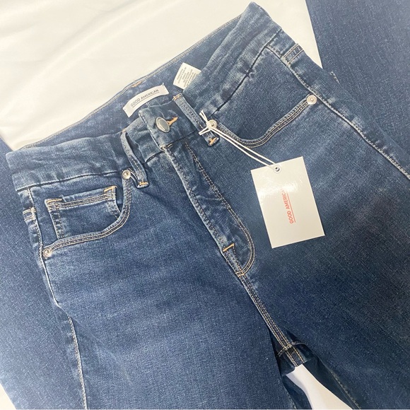 Good American Good Legs Crop Distressed Skinny Jeans NWT - Picture 2 of 10